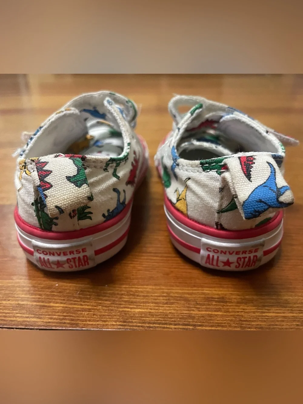 Converse Infant Canvas Velcro Sneakers Multicolor Dinosaur Print Size 4